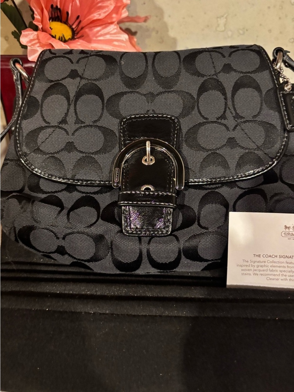 Coach Black Signature Buckle Crossbody Bag